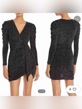 Aqua Black Metallic Mini Dress
